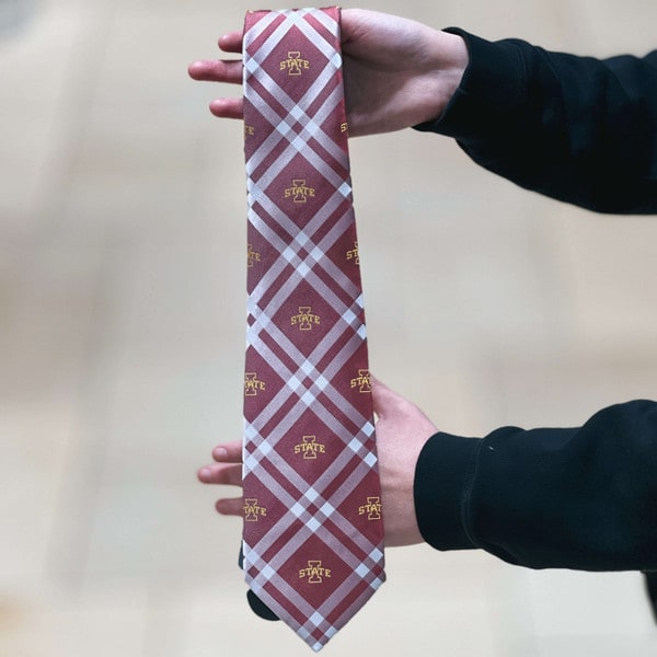 Eagle Wings I-State Cardinal & Gold Plaid Necktie